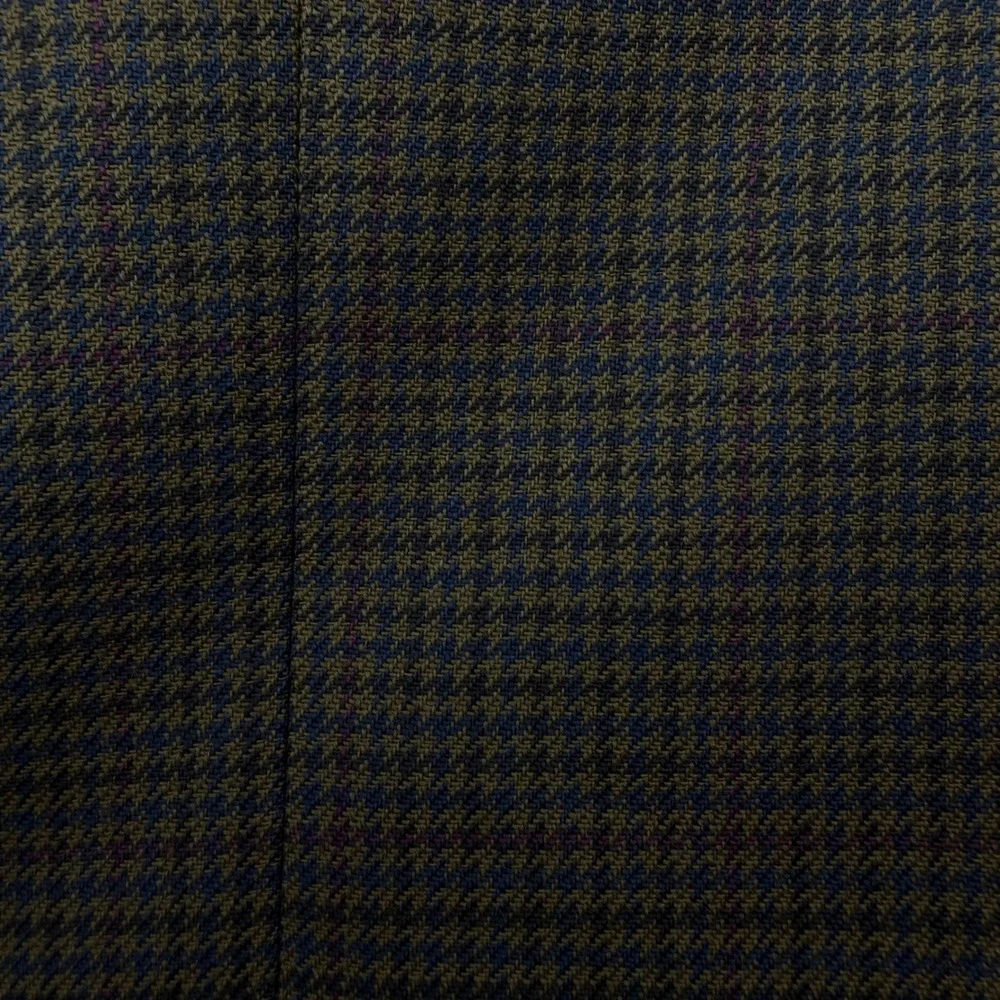 Burberry London Kensington Mens 43L Wool Blazer Brown Houndstooth Sport Coat USA